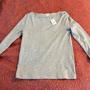 Womens scallop neck 3/4 sleeve shirt JCrew